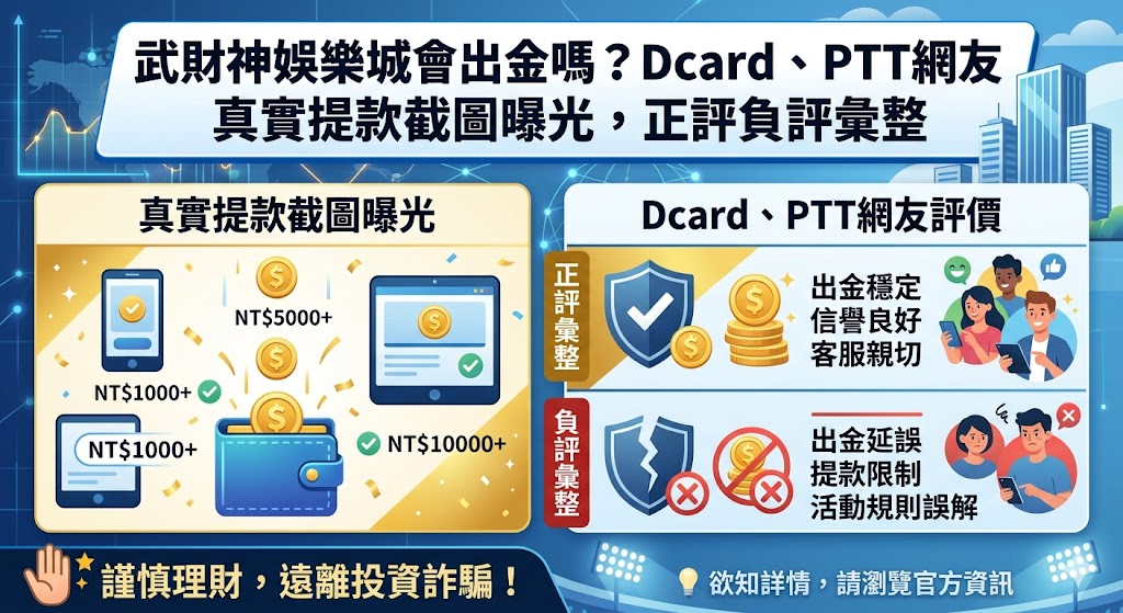 武財神娛樂城會出金嗎？dcard、ptt網友真實提款截圖曝光，正評負評彙整