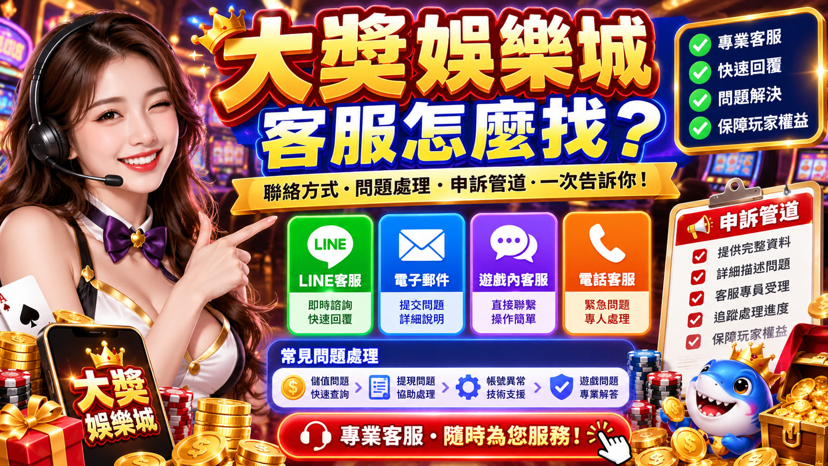 大獎娛樂城客服怎麼找？聯絡方式、問題處理與申訴管道